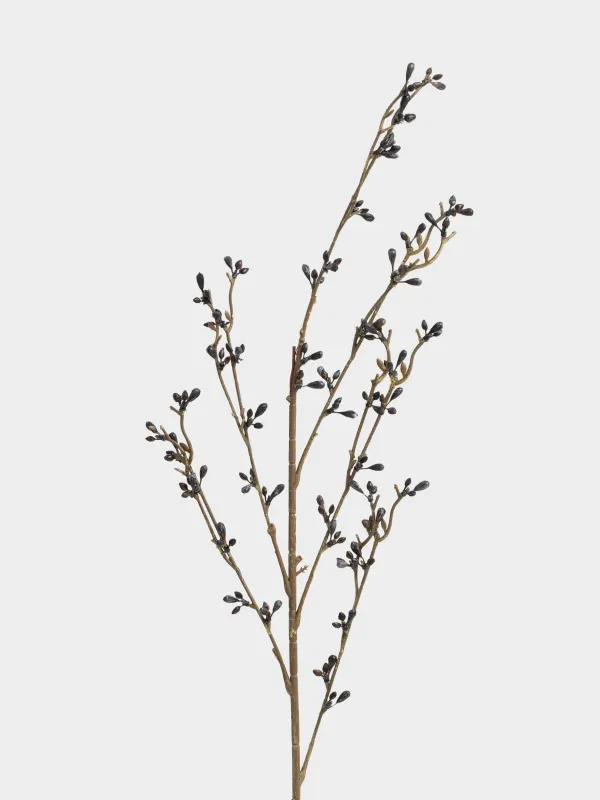 Decorative branch, 95 cm, polyethylene / metal, Blue berries, Blue berry, image-1