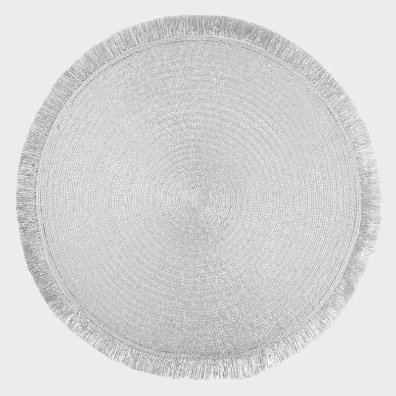 Instrument napkin, 38 cm, polyester, round, silver, Rotary shine