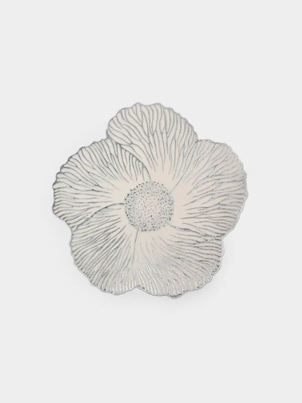 Placemat, 37 cm, PVC, shaped, silver-gray, Flower, Azhur form, image-0