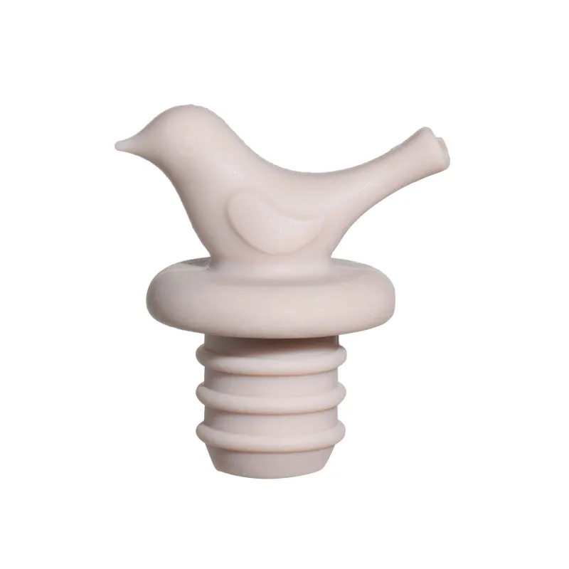 Wine bottle stopper, 5 cm, silicone, beige, Bird, Soft kitchen, image-0