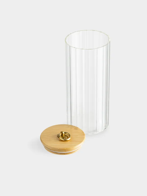 Can for bulk products, 1,1 l, glass B/ bamboo, Camellia, image-6
