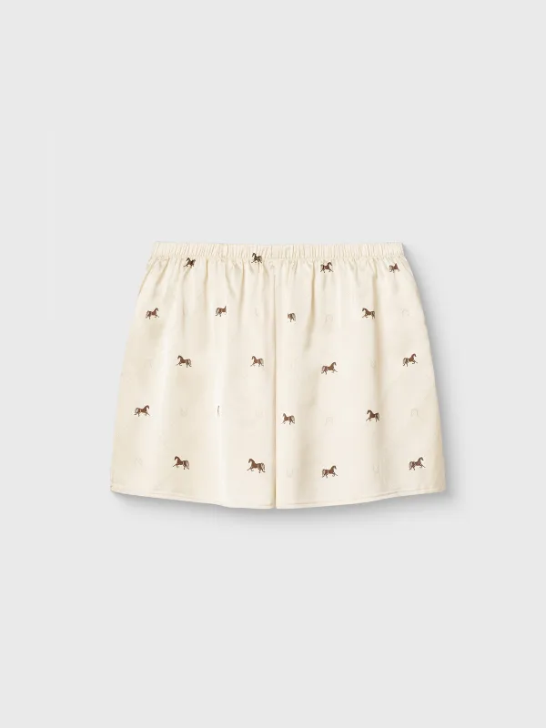 Women's shorts, homewear, size L, polyester/elastane, milky, Horse, Luanne, image-4