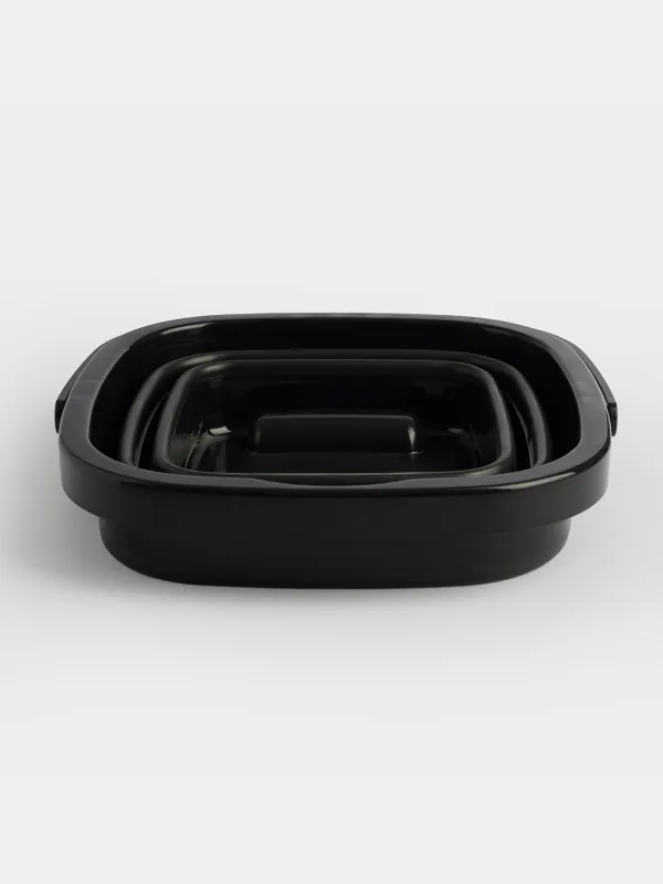 Folding bucket, 5 l, plastic/rubber, square, black, Foldaway black, image-3