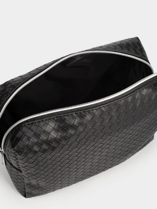 Makeup bag, 27х19 cm, polyurethane, black, Sennit, image-2