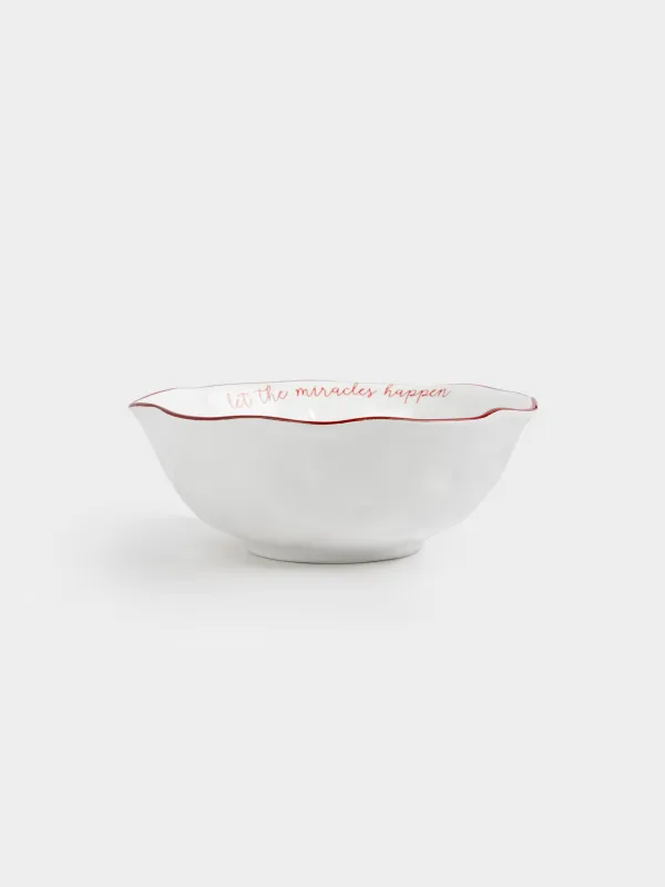 Salad bowl, 21x8 cm, 1 l, ceramic, Christmas tree with bows, Christmas tree, image-0