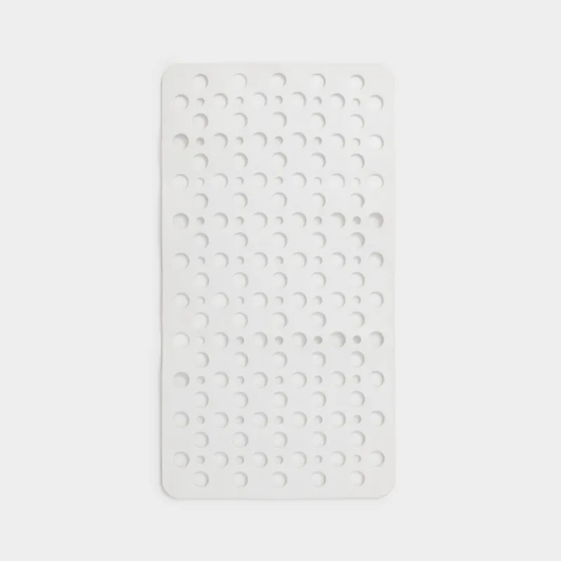 Bath/shower mat, 36x66 cm, anti-slip, rubber, rectangular, white, Polka dot