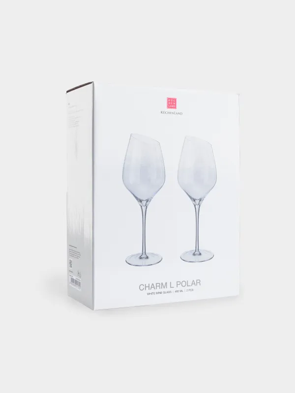 White wine glass, 460 ml, 2 pcs, glass, mother of pearl, Charm L polar, image-5