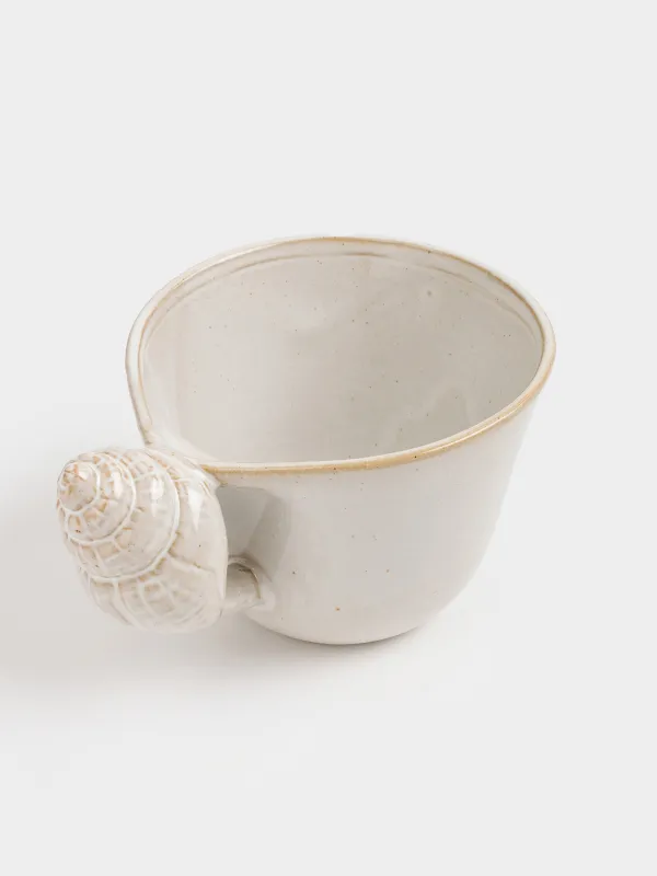 Mug, 400 ml, porcelain P, beige-milk, Shell, Paradise island, image-3