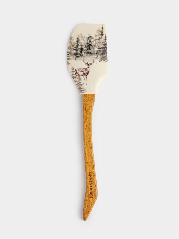 Spatula, 27 cm, silicone / ceramic, milky, Cones and mountain ash, Rowan delice, image-0