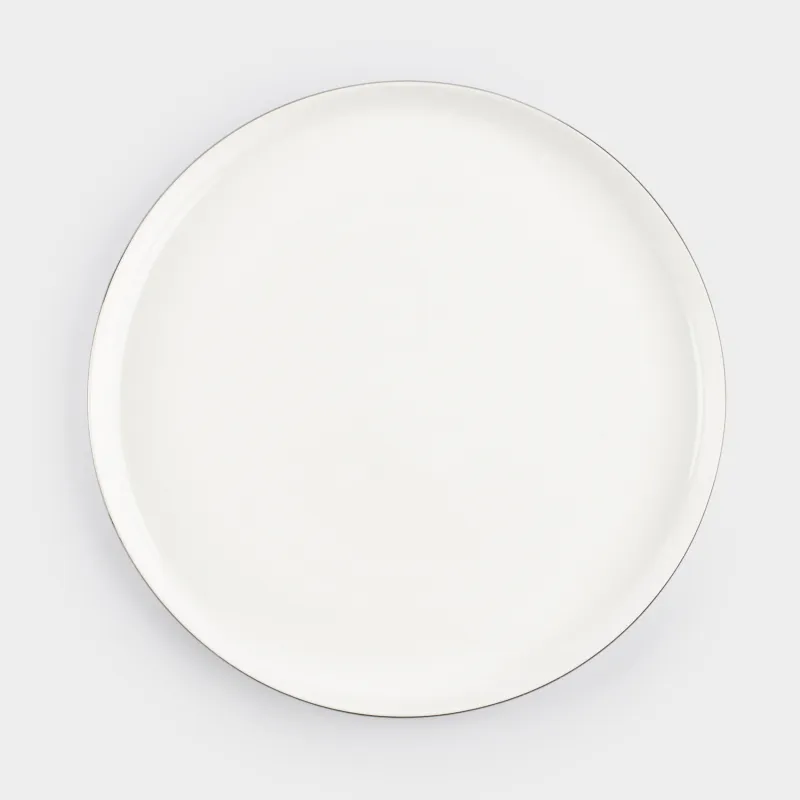 Dining plate, 26 cm, porcelain F, white, Ideal silver