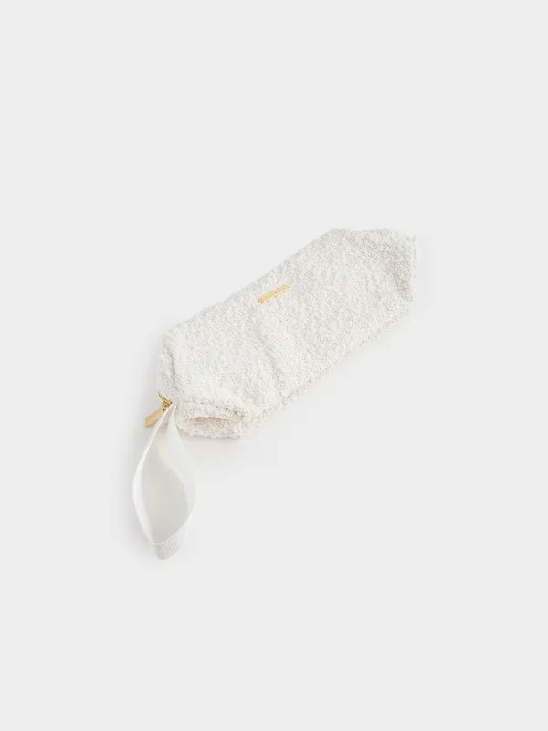 Cosmetic bag, 20x7 cm, with handle, Boucle, milky, Boucle beauty, image-4