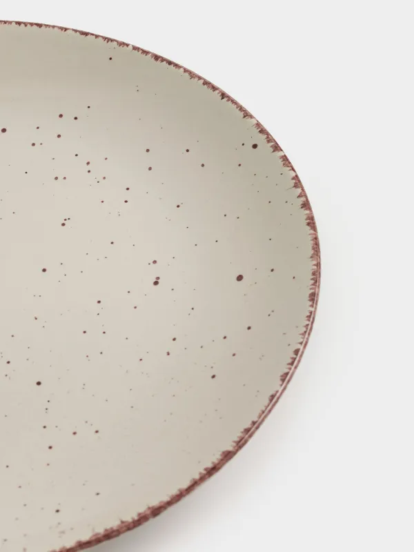Snack plate, 21 cm, 2 pieces, ceramic, beige, speckled, Speckled, image-5