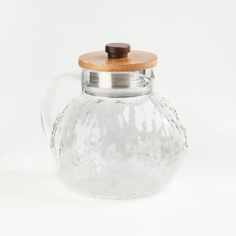 Jug, 1,4 l, with filter cap, Used glass / wood, Nautilus, image-4