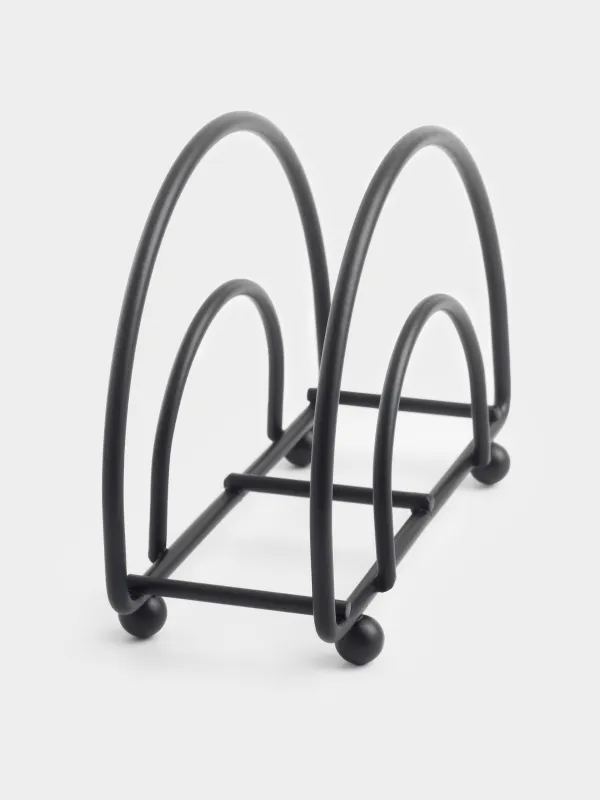 Napkin holder, 10 cm, metal, black, Twist black, image-2