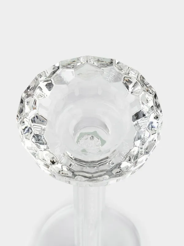 Candle holder, 23 cm, on a leg, glass / rhinestones, Crystal, Crystal, image-3