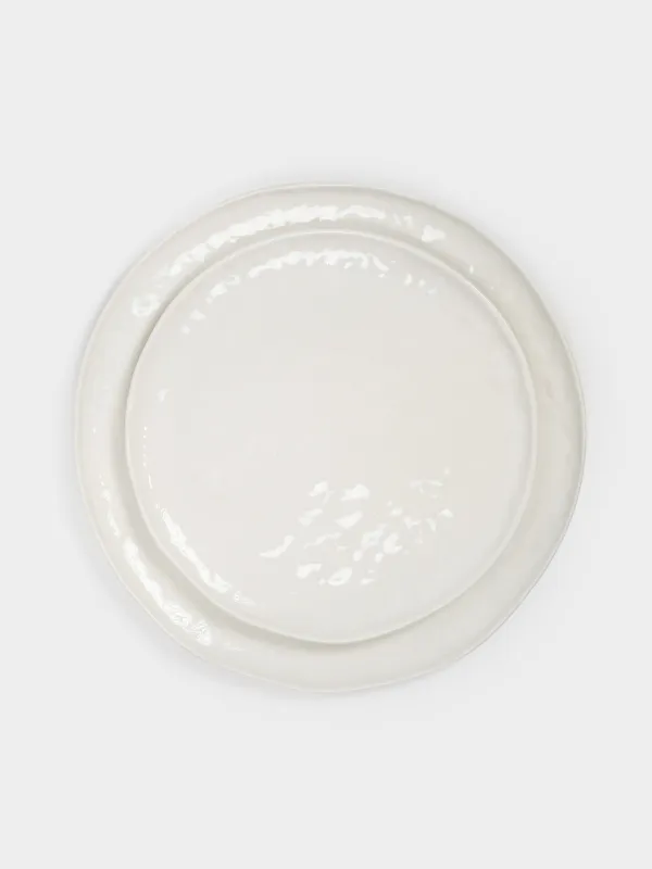 Dining set, 6 persons, 18 items, ceramic, white, Crumpled effect, Egaleo, image-2