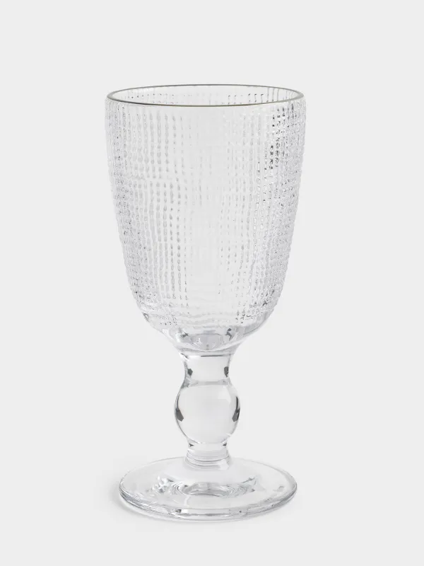 Drinking glass, 260 ml, glass, with silver edging, Grain silver, image-0