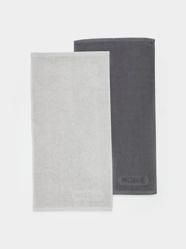 Kitchen towel, 30x60 cm, 2 pcs, cotton, beige/dark gray, Mong, image-5
