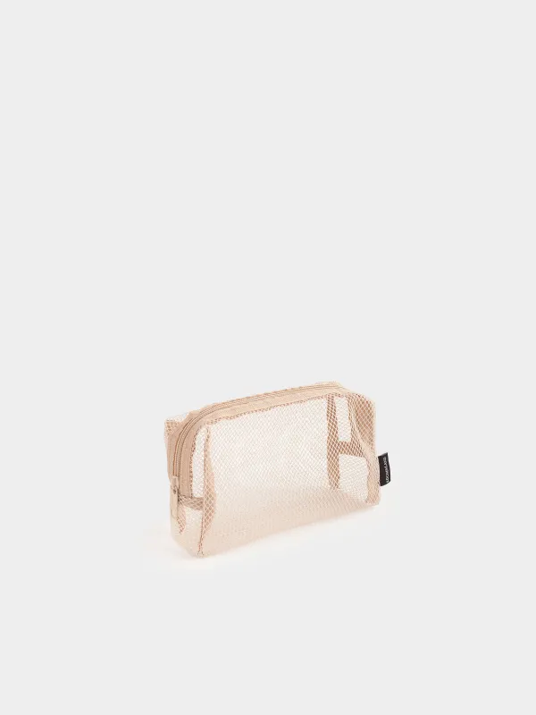 Cosmetic bag, 18x12 cm, polyester, beige, Mesh, Easy Travel, image-4