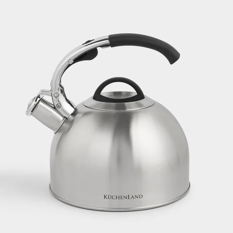 Teapot, 2.8 L, with whistle, steel, brushed, Whistle