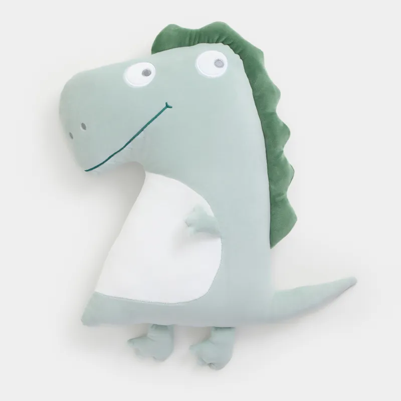 Decorative pillow, 45x33 cm, spandex / polyester, green, Dinosaur, Dino