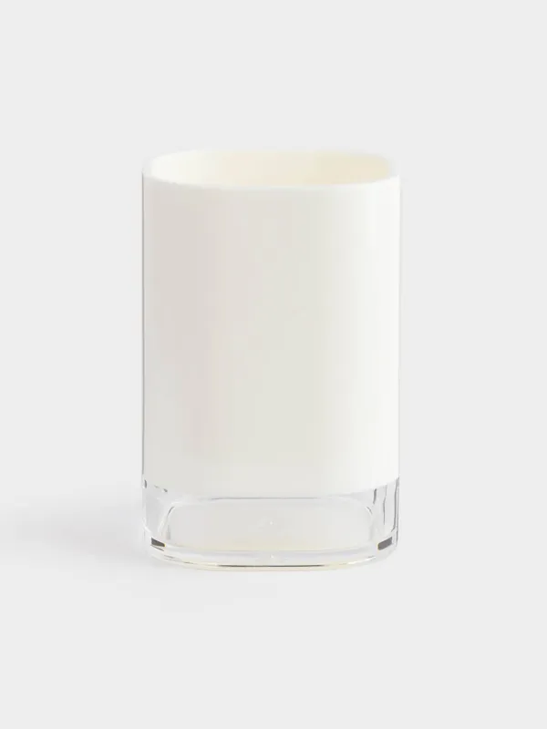 Bathroom tumbler, 11 cm, plastic/acrylic, milky, Eleos, image-0