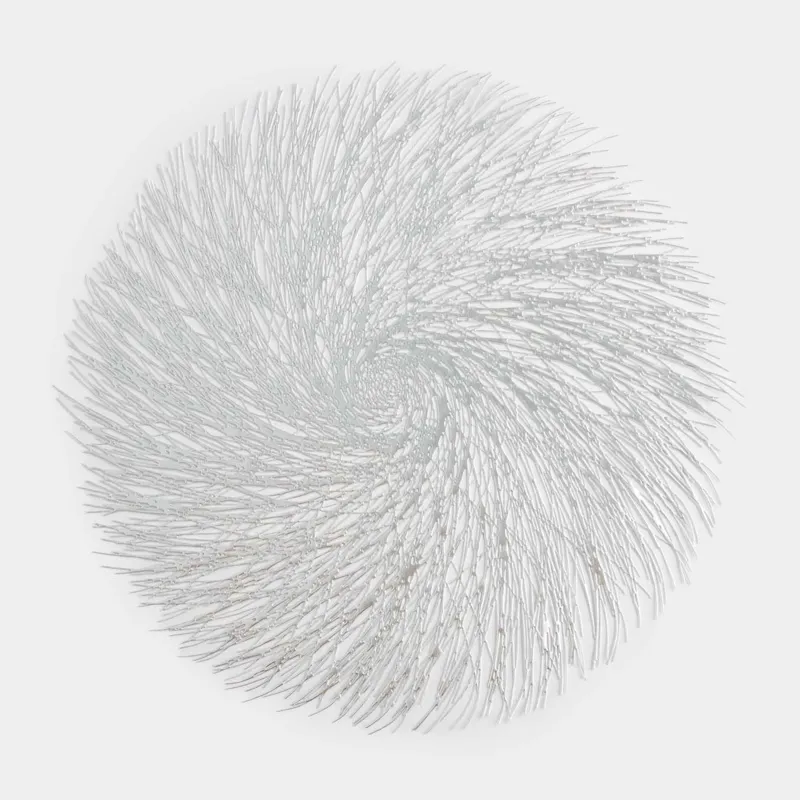 Placemats, 38 cm, PVC, round, silver, Azhur Grid