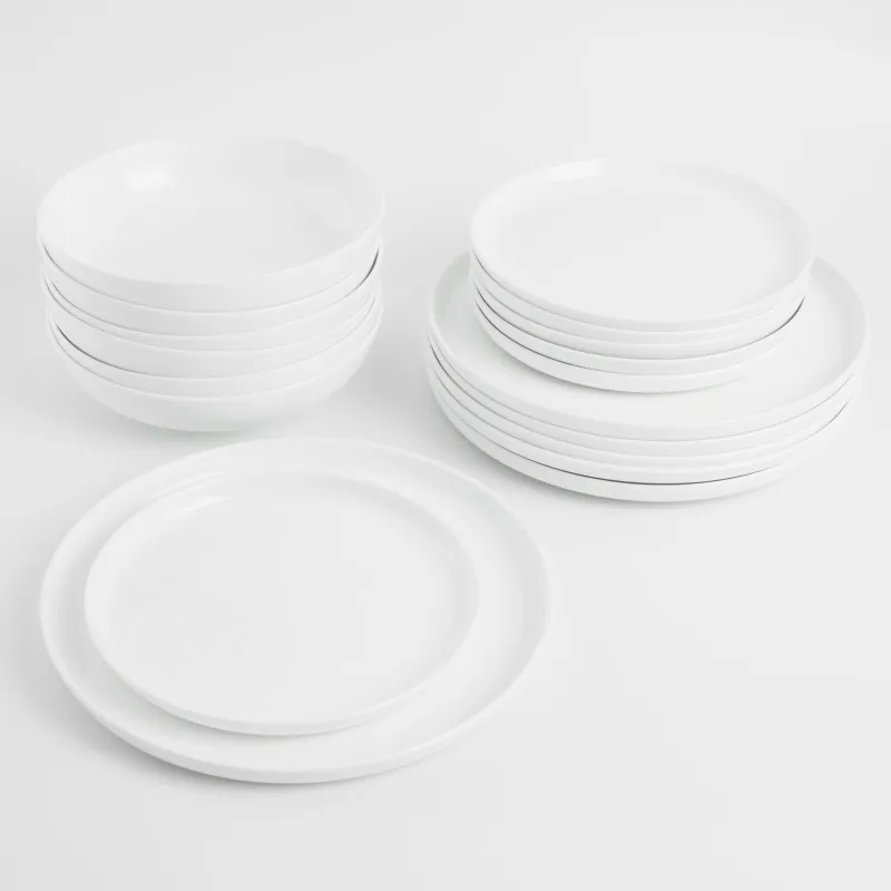 Dining set, 6 pers, 18 pr, porcelain F, white, Ideal white, image-1