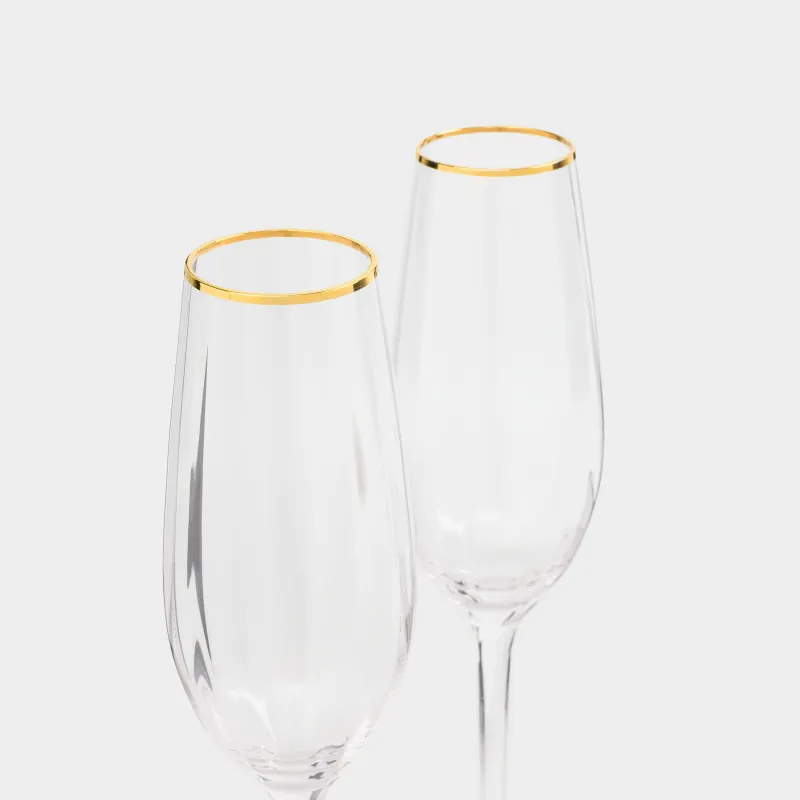Drinking glass, 210 ml, 2 pcs, glass R, with golden edging, Filo R gold, image-5