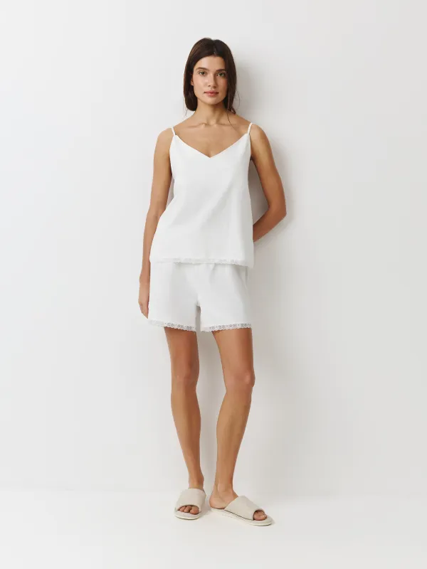 Women's top, homewear, size L, with straps, cotton, blue, Mirandea, image-0