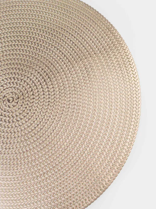 Placemat, 38 cm, PVC, round, golden, Azhur, image-3