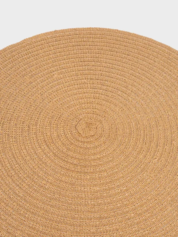 Placemat, 38 cm, cellulose, round, sand, Straw, image-1