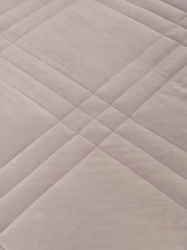 Bedspread, 220x240 cm, quilted, velvet/microfiber, gray-purple, Rhombuses, Stitch velvet, image-3