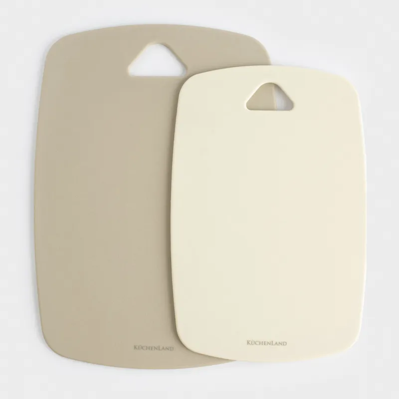 Cutting board, 30/35 cm, 2 pcs, plastic, milk/gray-brown, Soft kitchen