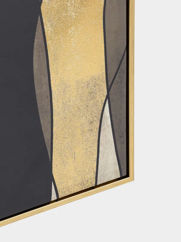 Framed painting, 78x103 cm, golden brown canvas, Abstract, image-3