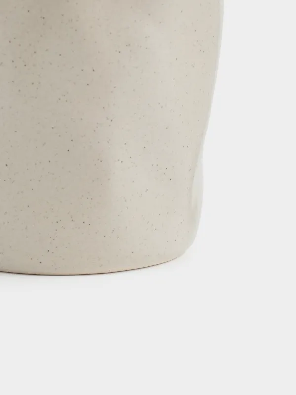 Glass, 10 cm, 300 ml, ceramic, beige, Crumpled effect, Crumple creme, image-3