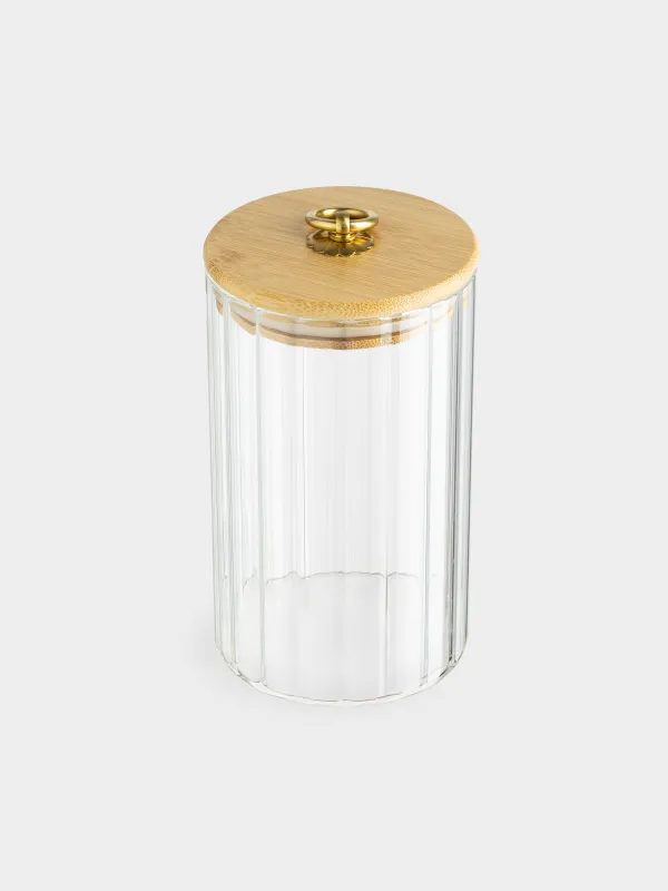 Can for bulk products, 800 ml, glass B / bamboo, Camellia, image-1