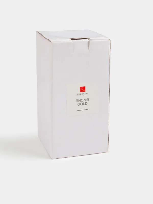 Drinking glass, 300 ml, glass R, with golden edging, Rhomb gold, image-6