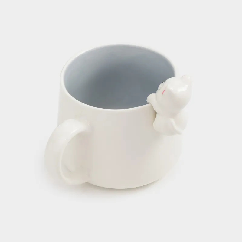 Children's mug room, 360 ml, porcelain P, white-gray, kitten, friend, image-1