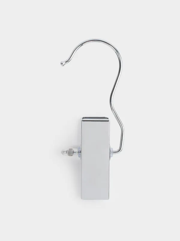 Scarf/shawl hanger, 12x4 cm, with clip, metal / plastic, Silver, Colorful house, image-0