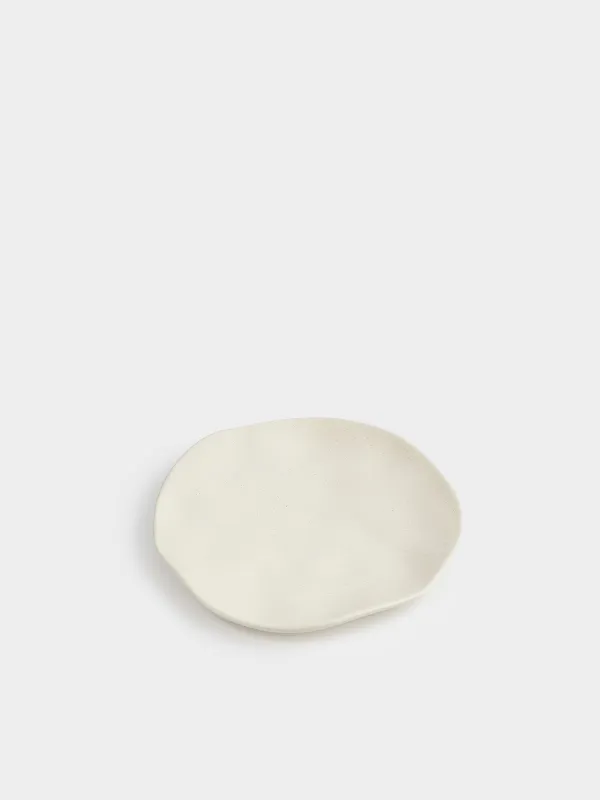 Snack plate, 23 cm, ceramic, milky, Crumpled effect, Crumple creme, image-2