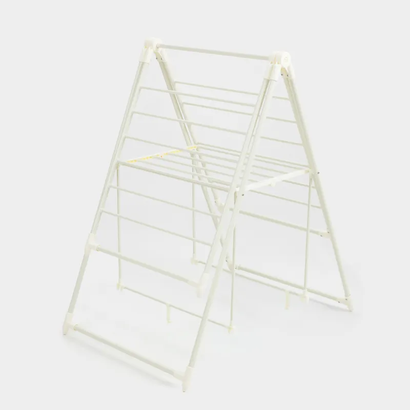 Floor-standing clothes dryer, 155x57 cm, folding, metal, beige, X-shape, Compact, image-3