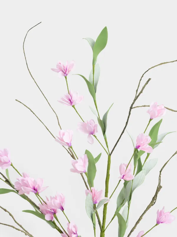 Decorative branch, 80 cm, polyethylene, Pink flowers, Flower garden, image-2