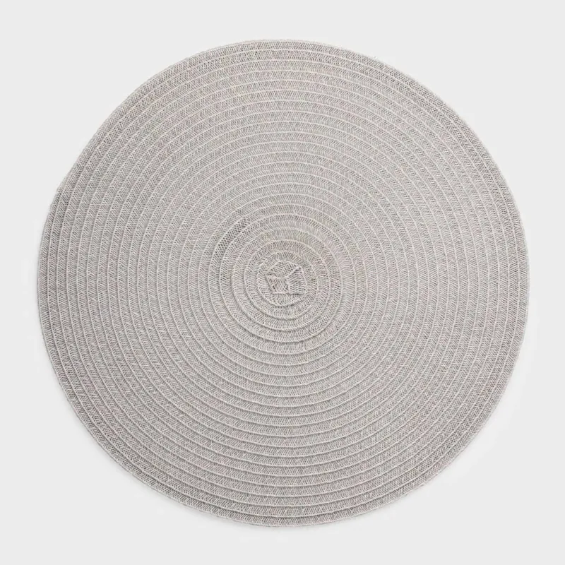 Placemat, 38 cm, polypropylene/PET, Round, Light grey, Basic