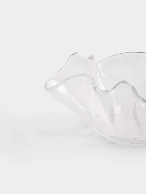 Salad bowl, 20x9 cm, 650 ml, glass, Wavy edges, Clear wave, image-3