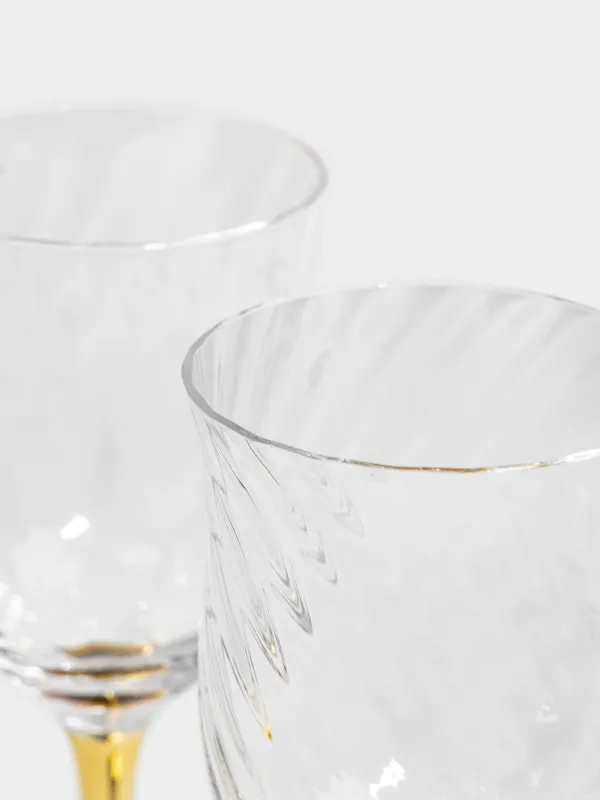 Drinking glass, 90 ml, 2 pcs, glass, champagne leg, Wesso color, image-3