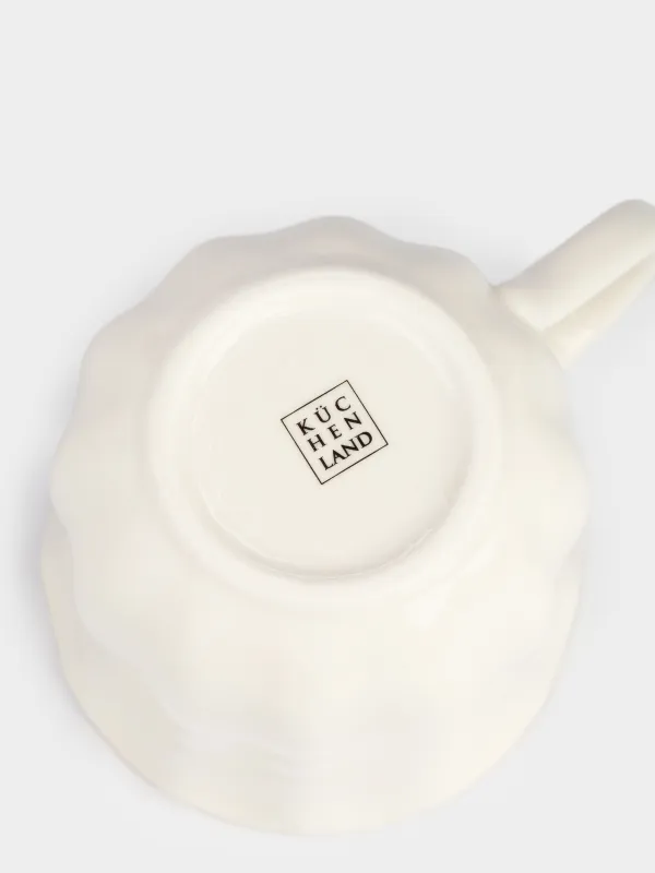 Mug, 400 ml, porcelain P, with golden edging, Wavy edge, Crumple gold, image-3