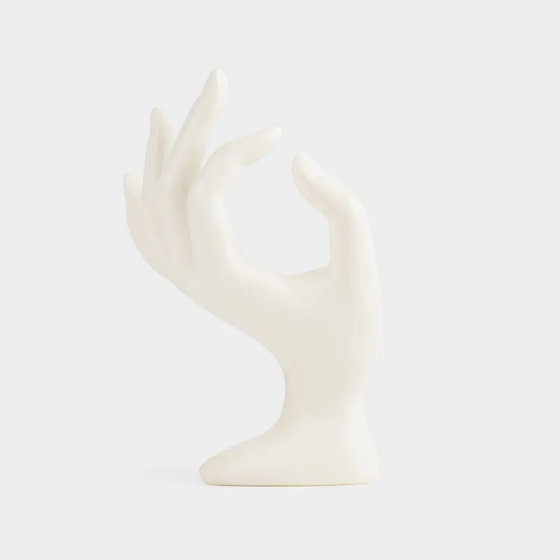 Jewelry holder, 16 cm, polyresin, milky, Hand, Hand, image-1