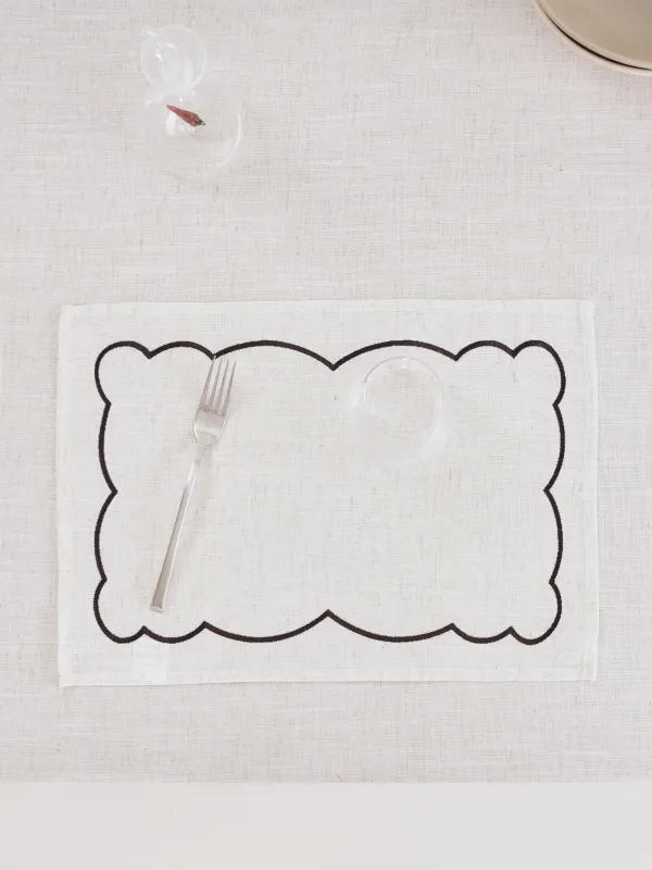 Placemat, 30x45 cm, polyester / linen, rectangular, beige, Vintage, Melange outline, image-2