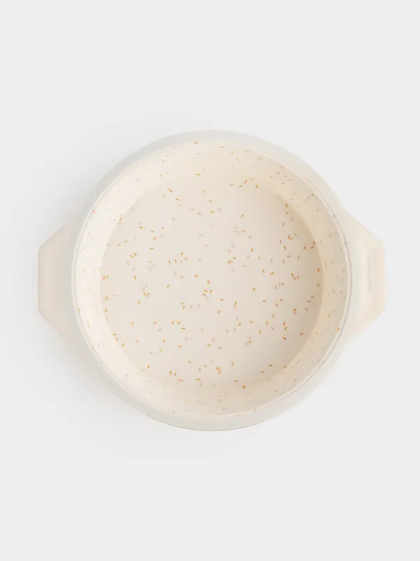 Baking dish, 25 cm, silicone / steel, round, milk, speckled, Bakery speckled, image-5